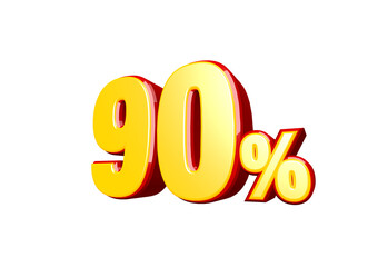 90 percent off discount 3d text
