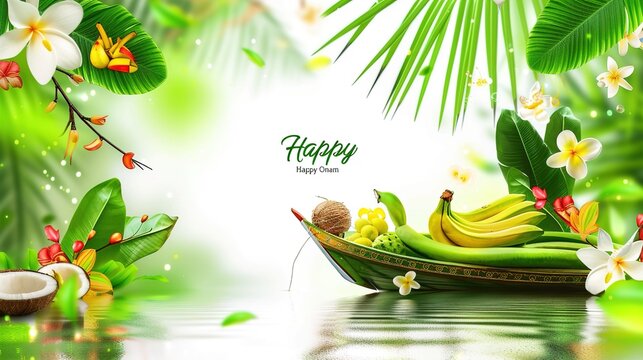 vector illustration of onam. Kerala Onam Greeting Card. illustration