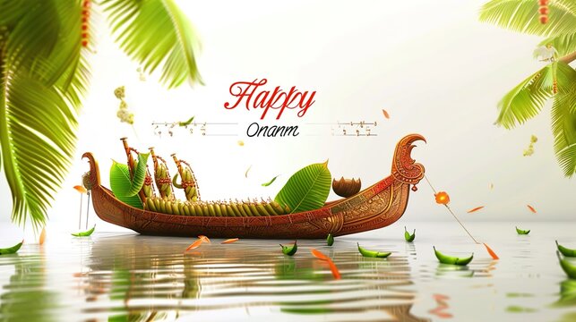 vector illustration of onam. Kerala Onam Greeting Card. illustration