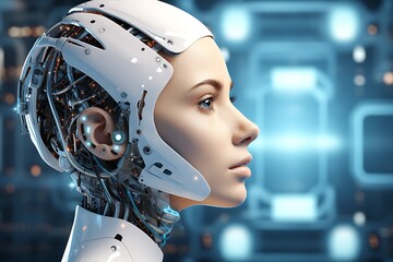 portrait of a person wearing a robot helmet