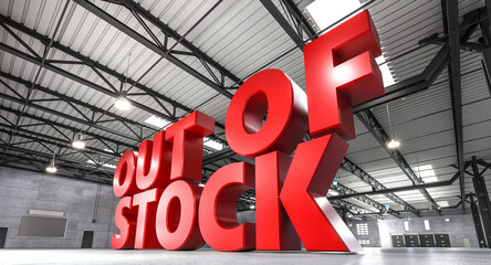 Out of stock concept in warehouse setting - 791465699