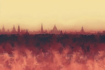 Naklejka premium abstract minimalism city illustration professional photography