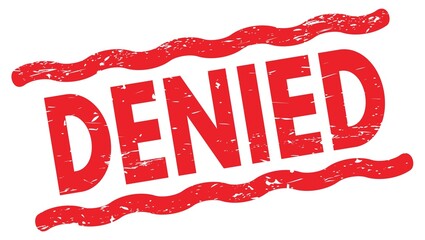 DENIED text on red lines stamp sign. - obrazy, fototapety, plakaty