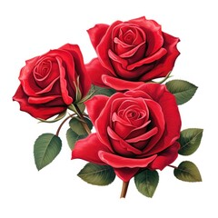 Naklejka premium Valentine's Day roses clipart isolated on a white background
