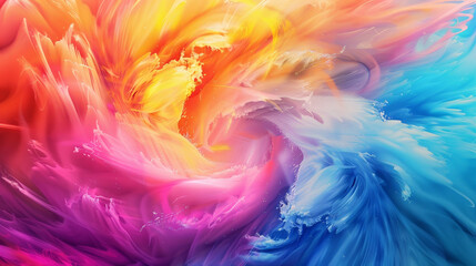 A colorful explosion of paint with a swirl of colors - obrazy, fototapety, plakaty