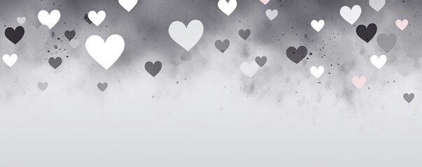 gray hearts pattern scattered across the surface, creating an adorable and festive background for Valentine's Day or Mothers day on a Beige backdrop. The artwork is in the style of a traditional Chin - obrazy, fototapety, plakaty