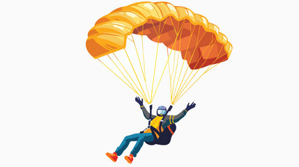 Active guy enjoying parachuting extreme sport vector