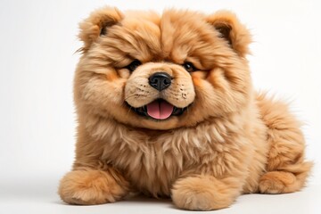 Chow Chow, Fluffy dog stuffed toy, isolated on white background, 3D rendering - obrazy, fototapety, plakaty
