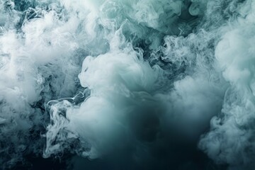 Smoke Cloud on Black Background - obrazy, fototapety, plakaty