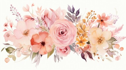 watercolor clipart of a spring flower