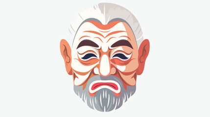 Asakura-jo kabuki noh mask of old man with beard. 