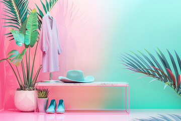 Fototapeta na wymiar fashion product 3d isolated blur 3d background