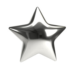 Shiny Metallic Star: A 3D Chrome Reflection