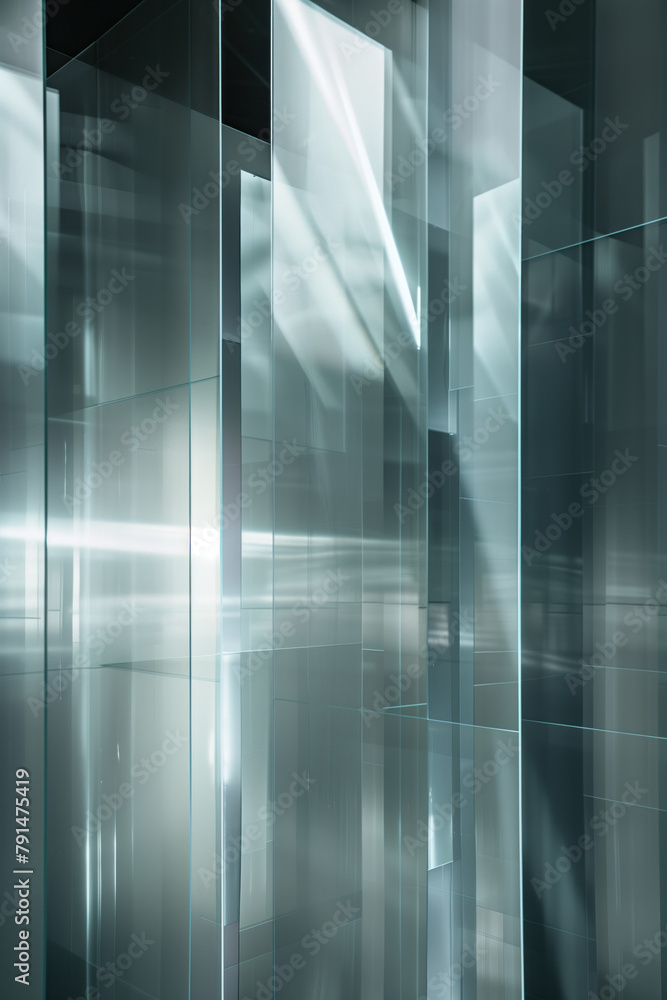 Poster Abstract background with reflections and caustics. Hi-tech. Futuristic background image. Created with Generative AI technology.