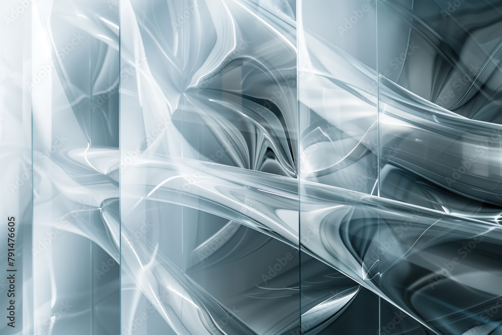 Poster Abstract background with reflections and caustics. Hi-tech. Futuristic background image. Created with Generative AI technology.