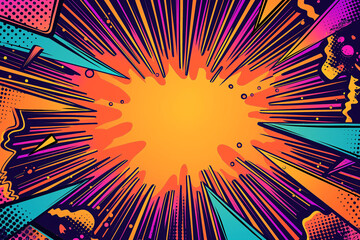 Pop Art Splash Background, Comic book Style Explosion, comic background, background for advertisement 