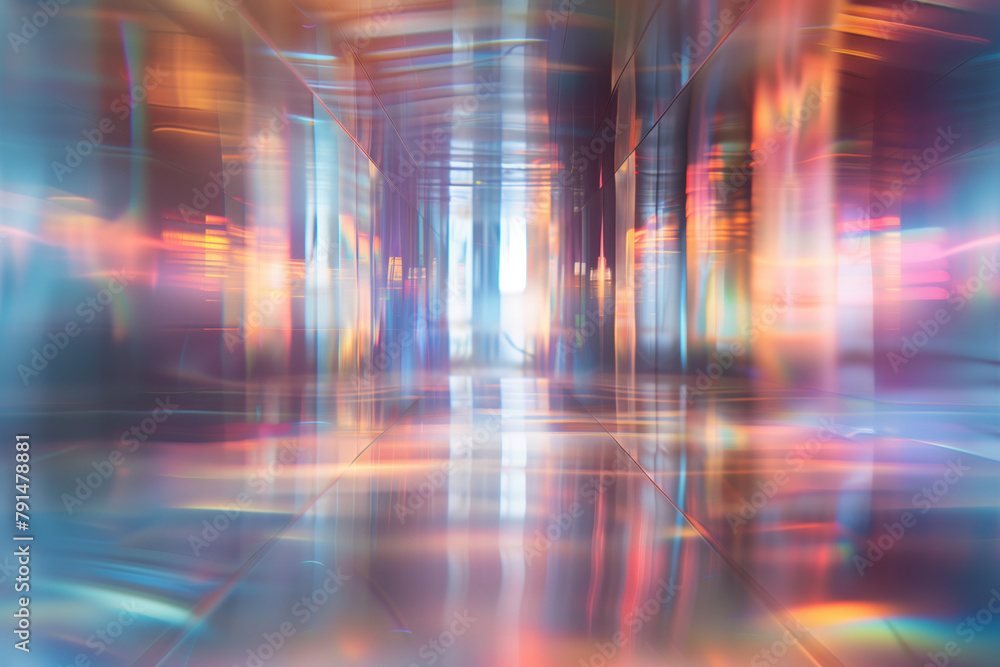 Poster Abstract background with reflections and caustics. Hi-tech. Futuristic background image. Created with Generative AI technology.