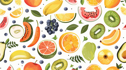 Colorful seamless pattern with tasty sweet fresh juice