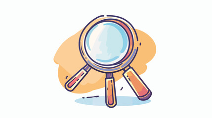 Icon of loupe. Search button .Magnifying glass. Flat
