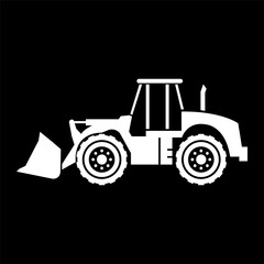 Fototapeta premium Bulldozer.Silhouette of bulldozer machine vector image. A blank background that can be edited and replaced.