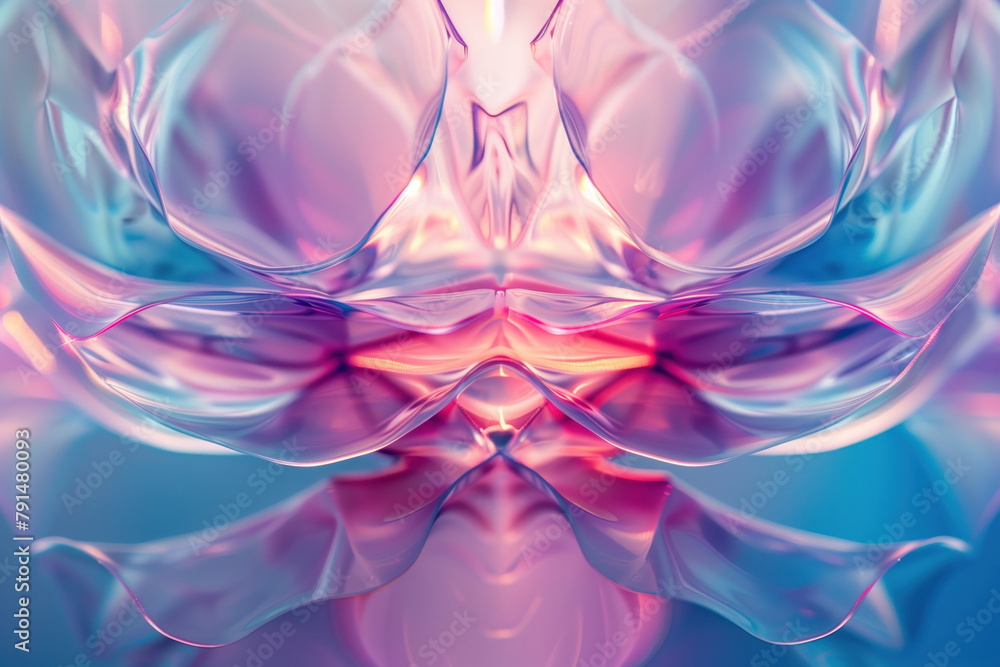 Poster Abstract background with reflections and caustics. Hi-tech. Futuristic background image. Created with Generative AI technology.