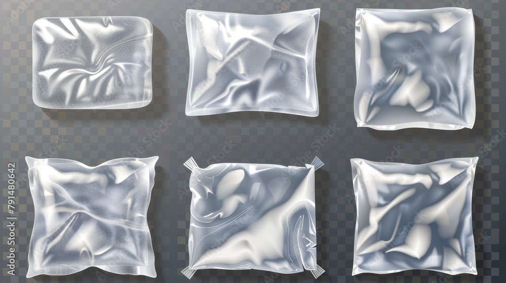 Aufkleber this realistic plastic wrap overlay design is set on a transparent background with wrinkled polyethy