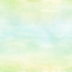 Obraz premium watercolor wash background, in the style of light sky blue and lime green and tan, subtle clouds