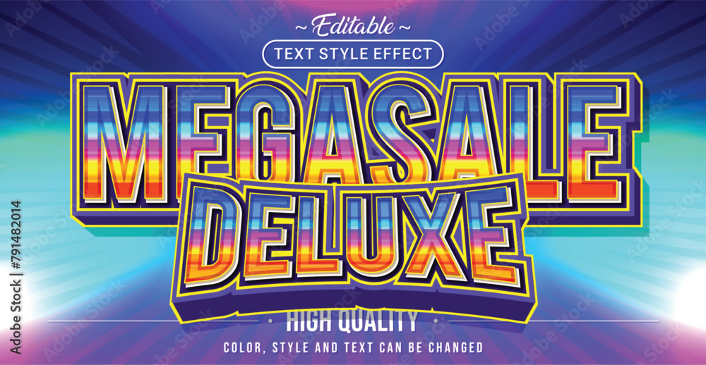 Poster editable text style effect - mega sale deluxe text style theme.