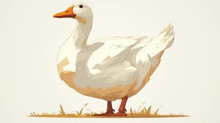 Graphic design of a duck farm animal icon in 2d illustration style