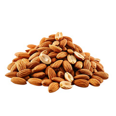 Pile of nuts with transparent background, symbolizing nutrition, health, and abundance