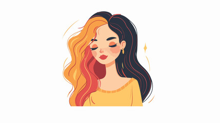 Isolated Virgo Girl Emoji Emoticon vector flat Hand 