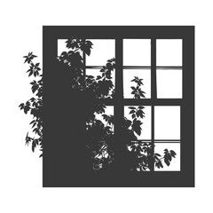Silhouette window black color only full