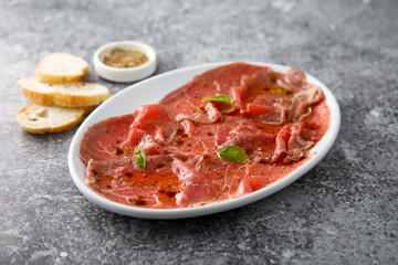Homemade beef carpaccio