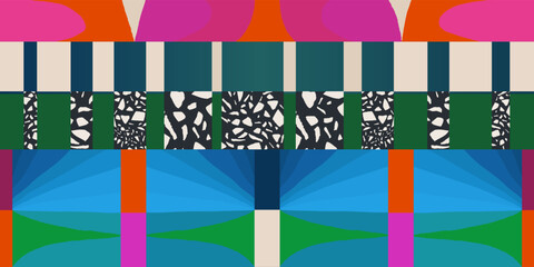 Geometric abstract colorful pattern. Unique contemporary print. Fashionable template for design.