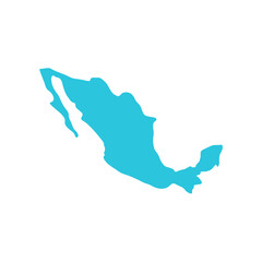 Mexico map icon. Isolated on white background. From blue icon set.