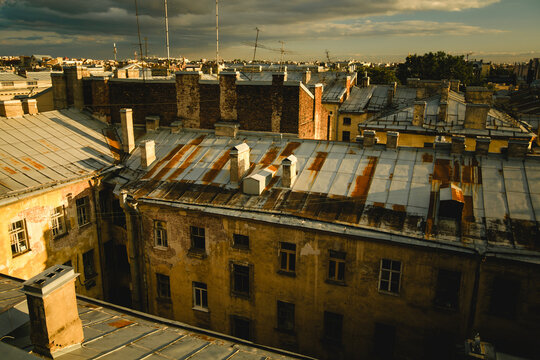 The intricate rooftops of St. Petersburg create a mesmerizing skyline blending history and modernity.