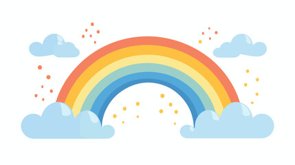 Cute colorful rainbow. Childish flat vector illustr