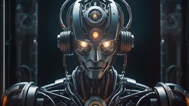 目が光るロボットの顔,Generative AI 