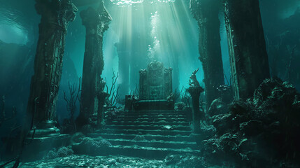 Fantasy throne underwater