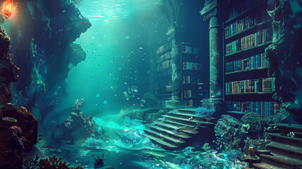 Fantasy underwater deep ocean mysterious antiquity lib