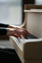 Pianist hands in action
