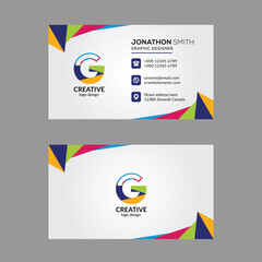 Vibrant Multi color G Letter Business Card Design