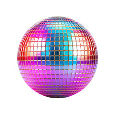 Amazing Roller Skating Disco Ball Isolated On White Background