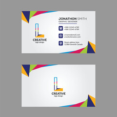 Vibrant Multi color L Letter Business Card Design