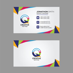 Vibrant Multi color Q Letter Business Card Design