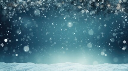 Falling snow flakes wallpaper. Snowfall winter holiday blue background