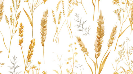 Cereal crops pattern. Seamless background