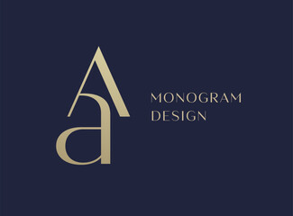 AA letter logo icon design. Classic style luxury initials monogram.