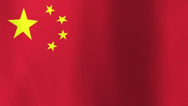Waving Flag of China, 4K Seamless Loop Animation. Chinese Flag 3d Flowing Cloth Motion Graphics Backdrop for Social Media, Streaming and Channels