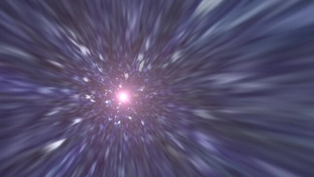 Hyperspace Jump through Star Field Effect. Warp Speed Travel in Space Simulation